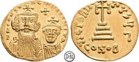 Constans II (641-668) Solidus 654-659 n. Chr. Constantinopel, Büsten / Kreuz, feine Portraits, Stempelglanz, sehr attraktiv, fst / SUP