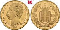 ITALIEN 50 Lire Äußerst selten. 414 Exemplare Umberto I., 1878-1900. -