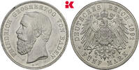 BADEN 5 Mark Sehr selten in dieser Erhaltung. Friedrich I., 1852-1907. -