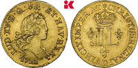 FRANKREICH 1/2 Louis d'or aux deux L RR Louis XV, 1715-1774. -