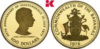 BAHAMAS 100 Dollars 1978. Elizabeth II, 1952-2022. Prachtexemplar von polierten Stempeln, FDC-
