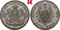 HAMBURG 2 Mark 1876. Freie und Hansestadt. Min. Reste von Zaponlack, FDC-