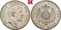 ANHALT 5 Mark 1896. Friedrich I., 1871-1904. Kl. Kratzer, SPL