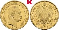 HESSEN 20 Mark 1872. Ludwig III., 1848-1877. Prachtexemplar. FDC-