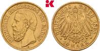 BADEN 10 Mark 1898. Friedrich I., 1852-1907. Fast vorzüglich