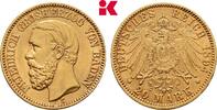 BADEN 20 Mark 1894. Friedrich I., 1852-1907. Fast vorzüglich