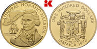 JAMAIKA 100 Dollars 1976. Im Papp-Blister der Franklin Mint. Elizabeth II, 1952-2022. FB im Originaletui mit Zertifikat