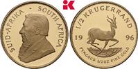 SÜDAFRIKA 1/2 Krügerrand 1996. Auflage: 1.788 Exemplare Republik seit 1960. Prachtexemplar von polierten Stempeln, FDC-