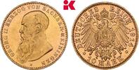SACHSEN-MEININGEN 10 Mark Auflage: 1.002 Exemplare. Georg II., 1866-1914. SPL