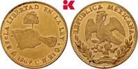 MEXIKO 8 Escudos 1869 MO, Mexiko-Stadt Republik, 1823-1864. TTB-SUP