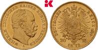 PREUSSEN 20 Mark 1873 A. Wilhelm I., 1861-1888. SPL