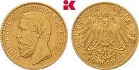 BADEN 10 Mark 1891. Friedrich I., 1852-1907. Fast vorzüglich