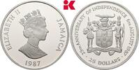 JAMAIKA 25 Dollars 1987. Elizabeth II, 1952-2022. FB