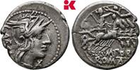 M&Uuml;NZEN DER R&Ouml;MISCHEN REPUBLIK AR-Denar, 125 v. Chr., Rom; Sehr sch&ouml;n 115,00 EUR  + 9,90 EUR frais d'envoi
