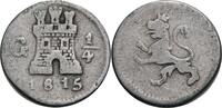 Guatemala 1/4 Real G, Guatemala 1815 Fernando VII., 1808-1821 fast ss 75,00 EUR prix TTC + 14,90 EUR frais d'envoi