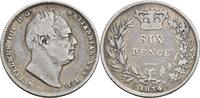 Großbritannien 6 Pence, London William IV., 1830-1837 -