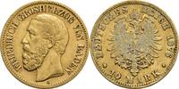 Baden 10 Mark G, Karlsruhe Friedrich I., 1852-1856-1907 -