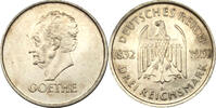 Weimarer Republik 3 Mark 1932 D Joann Wolfg. von Goethe vz+ 79,00 EUR  + 10,80 EUR frais d'envoi