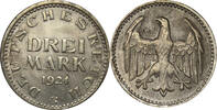 Weimarer Republik 3 Mark 1924 G ss+ 59,00 EUR  + 10,80 EUR frais d'envoi