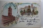 AK Berlin Mehrbildkarte (Rathaus usw.) 1899 gebraucht -
