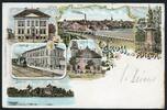    AK Rheda Rathaus, Post, Schloss, Bahnhof, Kriegerdenkmal gebraucht 