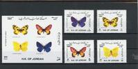 Jordanien Jordanien 1510-1513, Block 70 postfrisch Schmetterling MiNr. 1510-1513, Block 70 postfrisch Schmetterling -