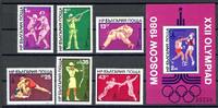 Bulgarien Bulgarien 2853-2858 + Bl. 99 postfrisch Olympia 1980 Moskau MiNr. 2853-2858 + Bl. 99 postfrisch Olympia 1980 Moskau -