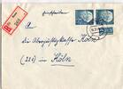 BRD 187 auf Brief als Mehrfachfrankatur portogerechtes Einschreiben -