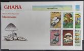 Ghana Ghana 1287-1294 und Block 145 und 146 gestempelt als FDC / Pilze MiNr. 1287-1294 und Block 145 und 146 gestempelt als FDC / Pilz -