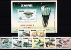 Zaire (Kongo) Zaire (Kongo) 580-587 und Block 22 postfrisch Flugzeuge MiNr. 580-587 und Block 22 postfrisch Flugzeuge -