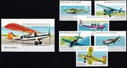 Guinea Guinea 1539-1544 und Block 496 postfrisch Flugzeuge MiNr. 1539-1544 und Block 496 postfrisch Flugzeuge -