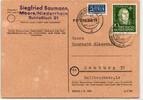 BRD 149 auf Postkarte als Einzelfrankatur portogerecht -