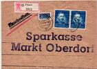 BRD 161 auf Brief als Mehrfachfrankatur portogerecht -