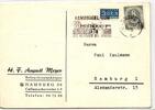 BRD 127 auf Postkarte als Einzelfrankatur portogerecht -
