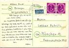 BRD 125 auf Postkarte als Mehrfachfrankatur portogerecht -