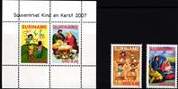 Surinam Surinam 2162 und 2163 und Block 104 postfrisch Weihnachten MiNr. 2162 und 2163 und Block 104 postfrisch Weihnachten -