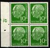 BRD BRD 179 y Dz postfrisch 4er Block mit Druckerzeichen 12 MiNr. 179 y Dz postfrisch 4er Block mit Druckerzeichen 12 -