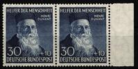 BRD Bund BRD Bund 159 postfrisch Paar mit Seitenrand rechts, geprüft Schlegel BPP MiNr. 159 postfrisch Paar mit Seitenrand rechts, geprüf -