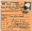 BRD Bund 165 auf Paketkarte 11x als Mehrfachfrankatur -