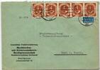 BRD Bund 124 auf Brief als Mehrfachfrankatur -