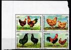 Uruguay Uruguay 2608-2611 postfrisch als 4er Block, Hühnerrassen MiNr. 2608-2611 postfrisch als 4er Block, Hühnerrassen -