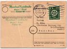 Berlin 138 auf Postkarte als Einzelfrankatur portogerecht -