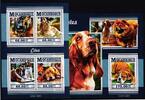 Mosambik Mosambik 8014-8017 und Block 1043 postfrisch Kleinbogen / Hunde MiNr. 8014-8017 und Block 1043 postfrisch Kleinbogen / Hunde -
