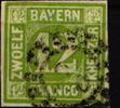 Bayern Bayern 12 gestempelt leichte Mängel, dünne Stelle MiNr. 12 gestempelt leichte Mängel, dünne Stelle -