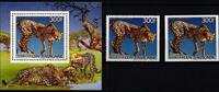 Zentralafrikanische Republik Zentralafrikanische Republik 1219 A und B, Einzelblock postfrisch Gepard MiNr. 1219 A und B, Einzelblock postfrisch Gepard -