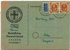 BRD Bund 124 auf Postkarte als Mehrfachfrankatur waagerechtes Paar -