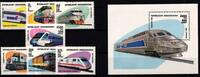 Madagaskar Madagaskar 1562-1568 und Block 238 postfrisch Lokomotive MiNr. 1562-1568 und Block 238 postfrisch Lokomotive -