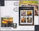 Dschibuti Dschibuti 2507-2510 und Block 1216 gestempelt als FDC / Pilze MiNr. 2507-2510 und Block 1216 gestempelt als FDC / Pilze -