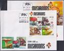 Sierra Leone Sierra Leone 10816-10819 und Block 1677 gestempelt als FDC / Pilze MiNr. 10816-10819 und Block 1677 gestempelt als FDC / Pilze -