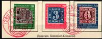 BRD Bund BRD Bund 113-115 gestempelt mit Sonderstempel 100 Jahre Briefmarken MiNr. 113-115 gestempelt mit Sonderstempel 100 Jahre Briefma -